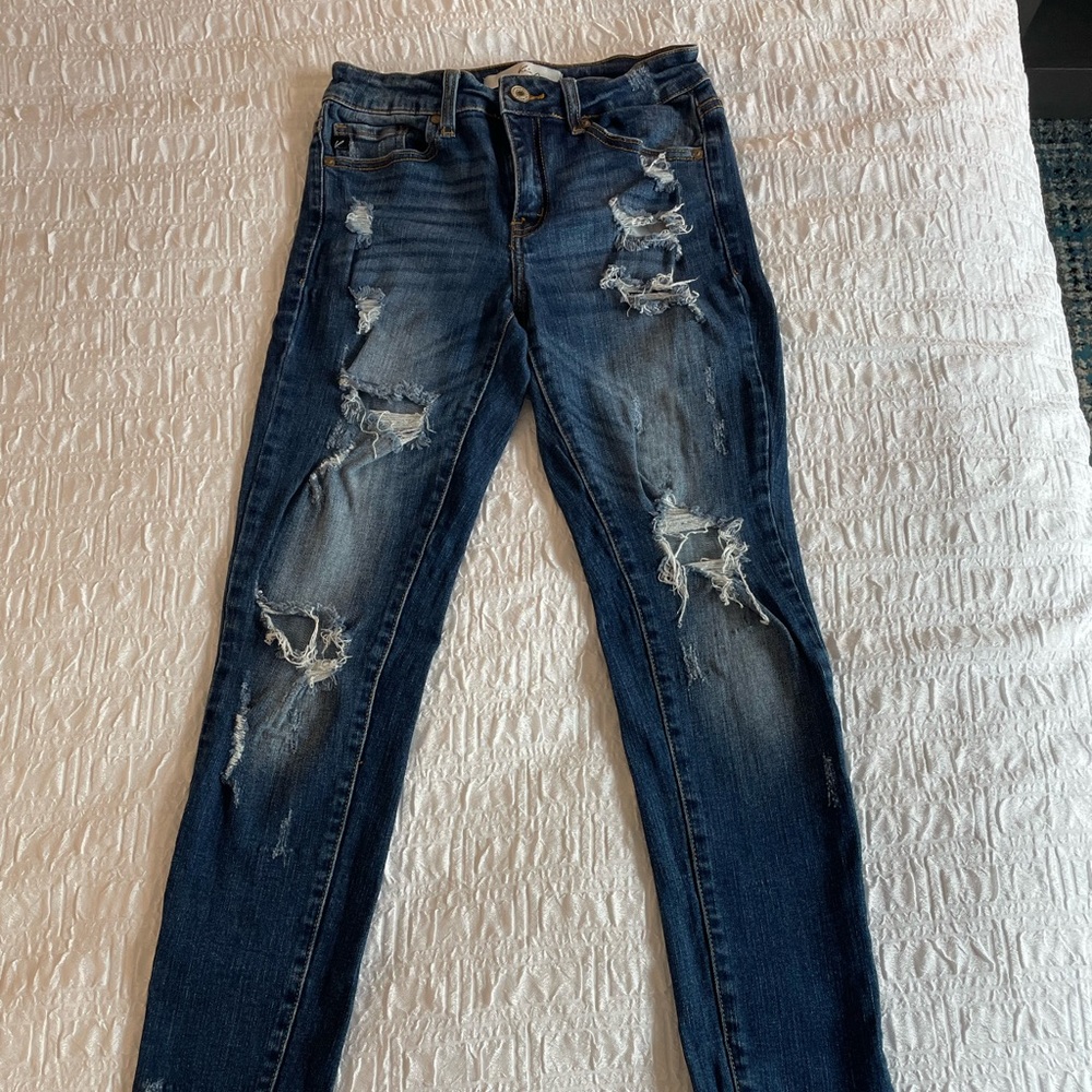 KanCan Blue Skinny Distressed Jeans